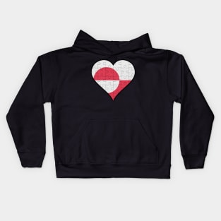 Greenlandic Jigsaw Puzzle Heart Design - Gift for Greenlandic With Greenland Roots Kids Hoodie